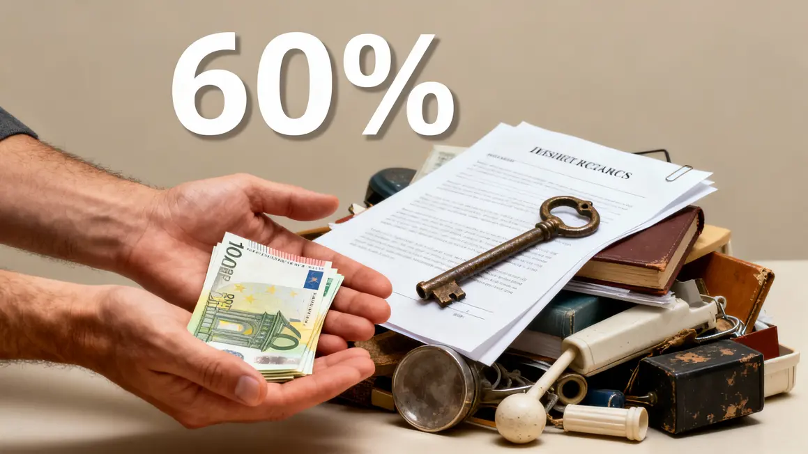 main recevant heritage 60 pourcent objets et argent