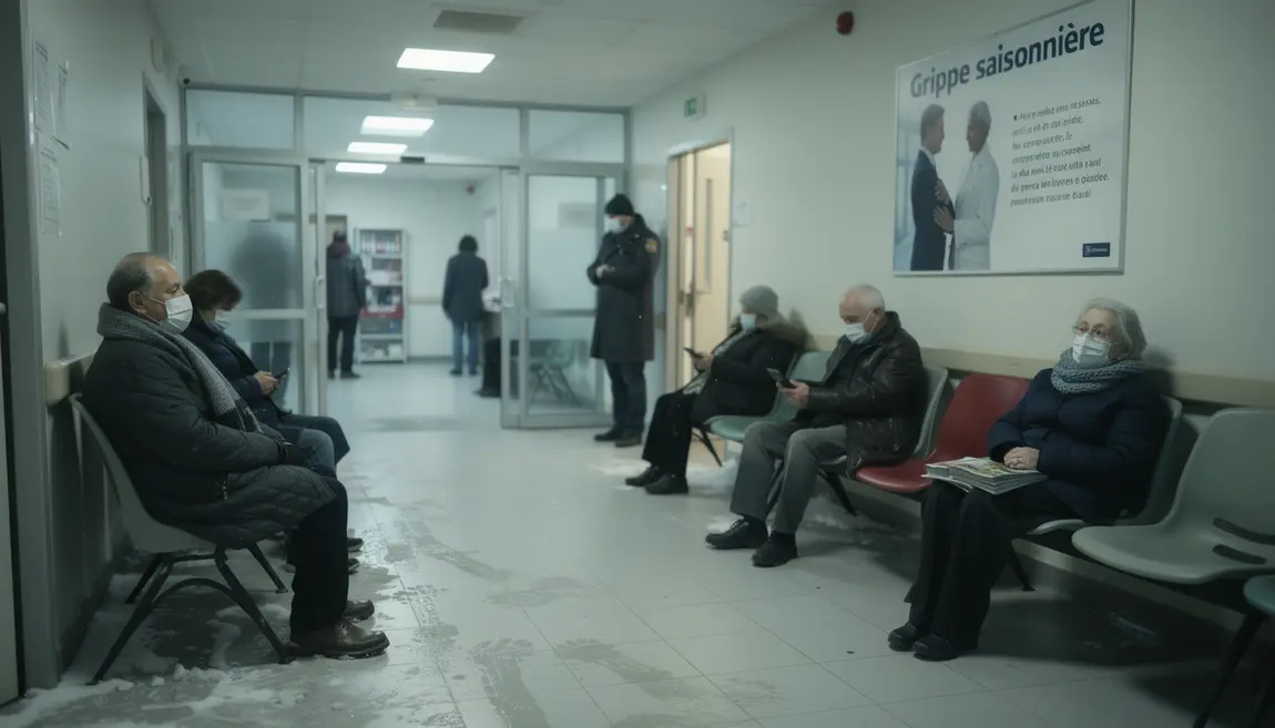 salle attente hopital hiver grippe seniors familles masques