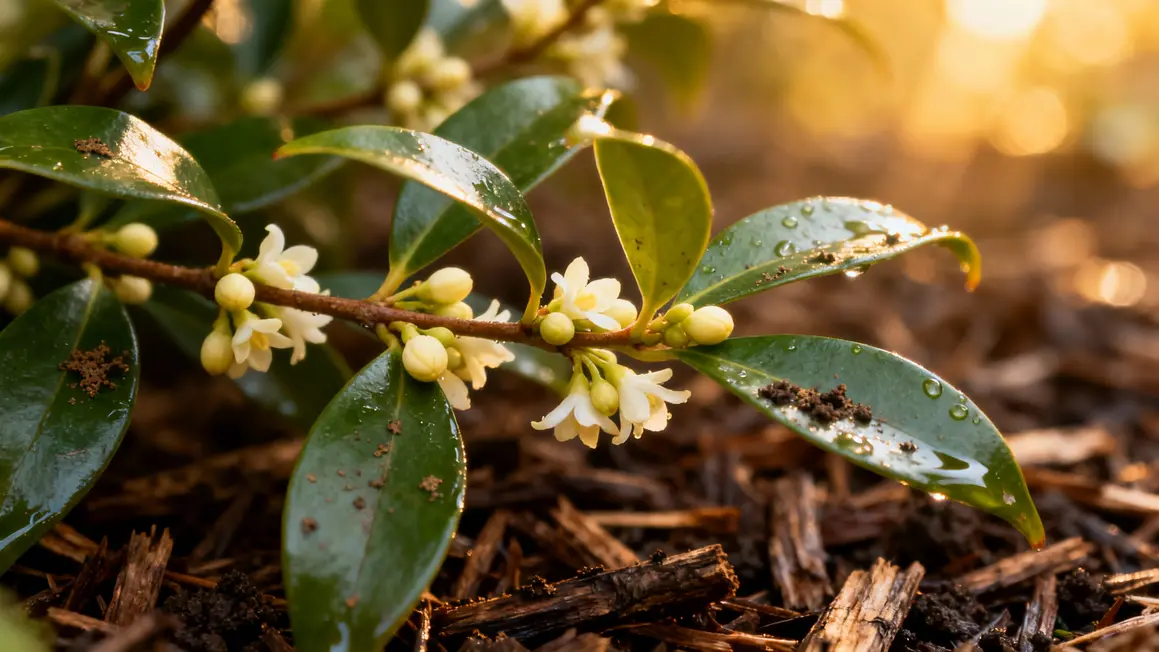 Sarcococca confusa fleurs crème feuillage persistant