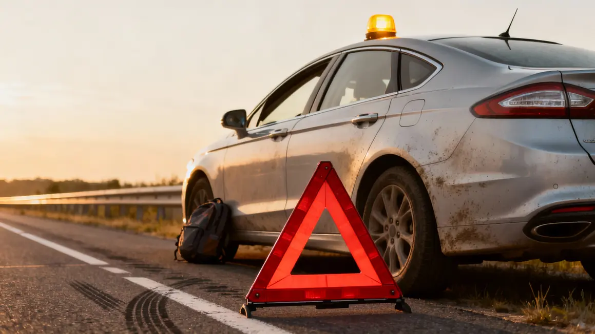 Gyrophare jaune allumé au lieu du triangle, autoroute Espagne