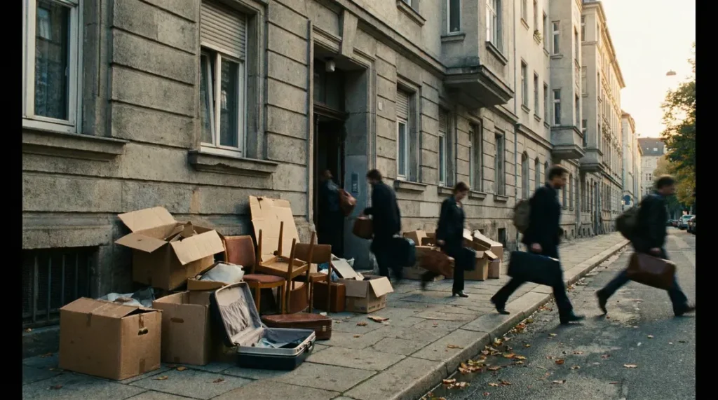 immeuble evacue part dieu cartons chaises expulsion