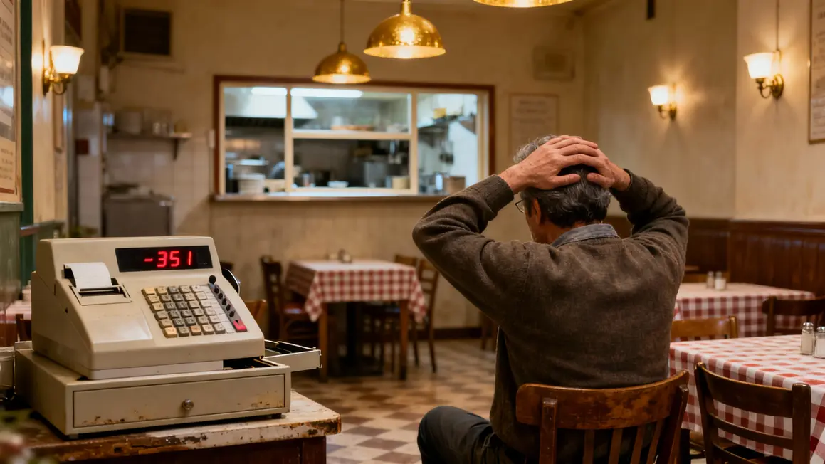 propriétaire restaurant turin en crise caisse négative