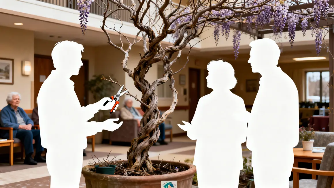 Demonstration taille glycine hiver residence seniors
