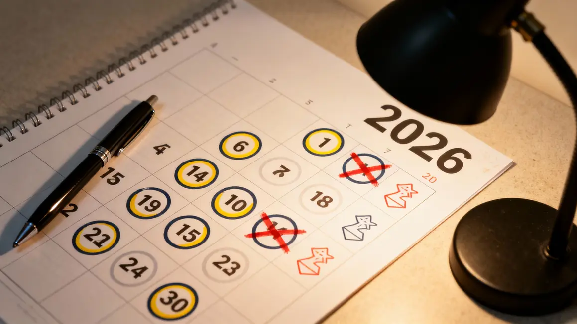 feuille calendrier 2026 jours feries france