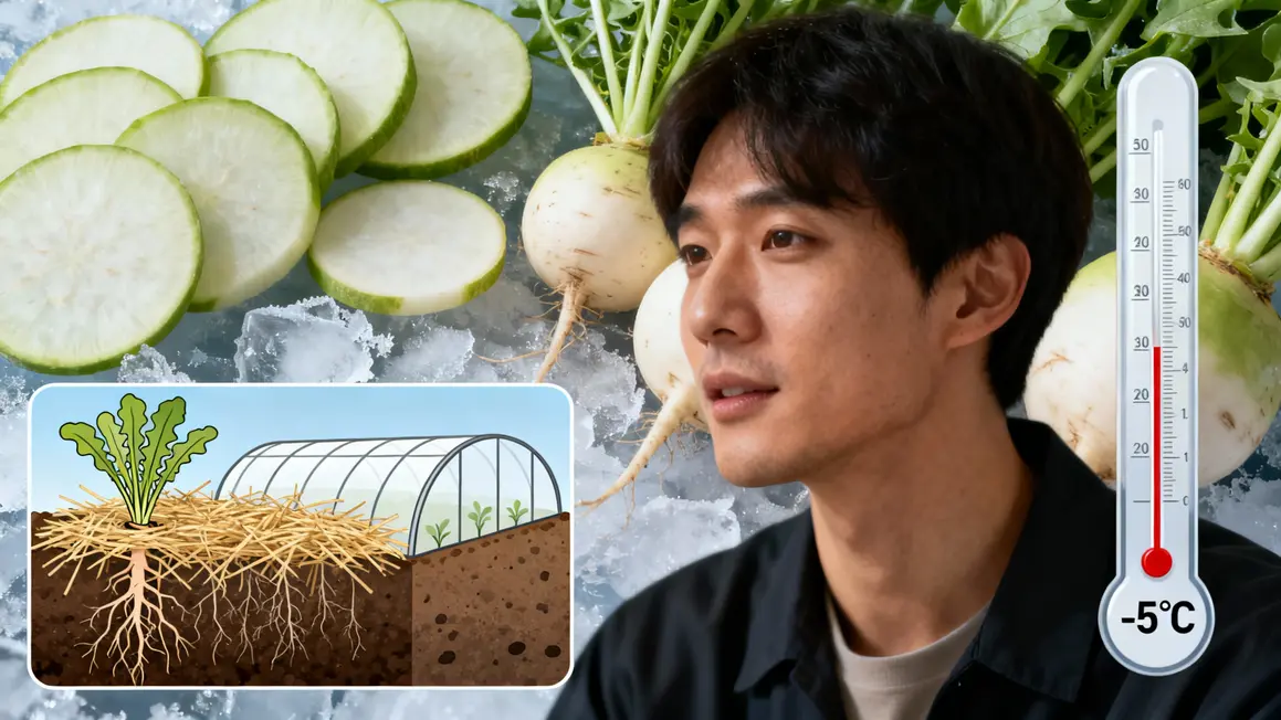 légumes japonais protégés tunnel paille laboratoire -5C