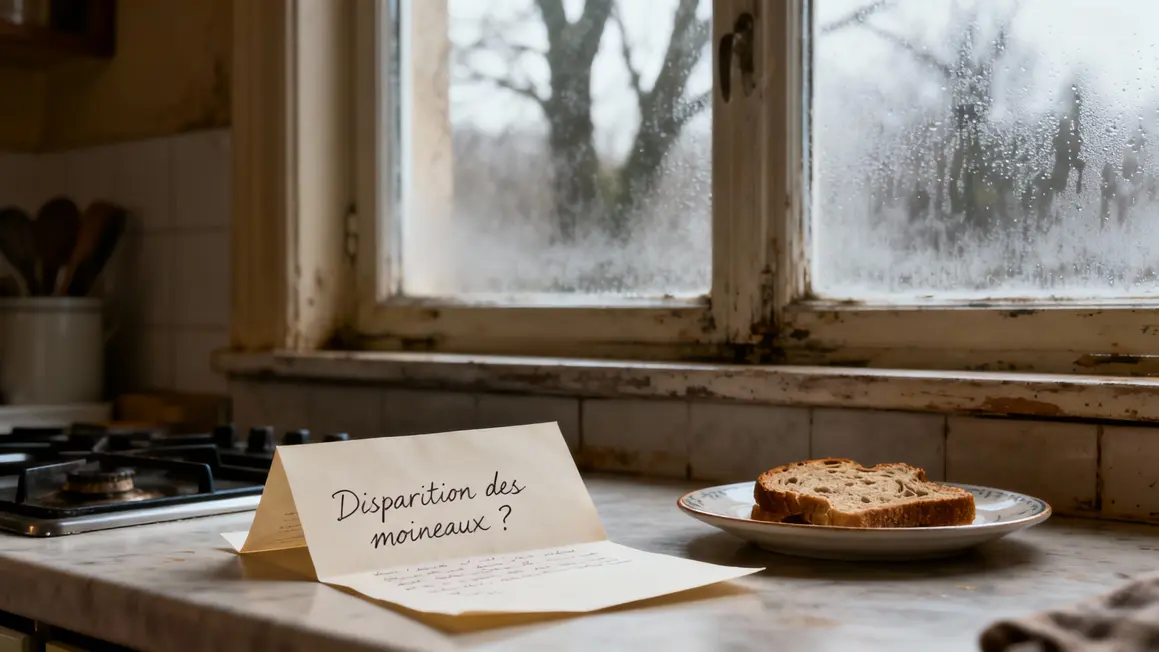 Lettre ouverte sur table, évocation disparition moineaux
