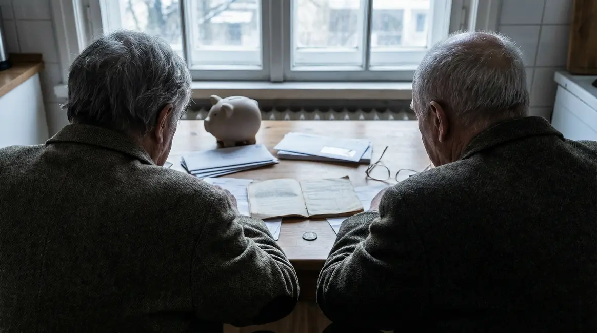 Personnes âgées inquiets devant un relevé banque baisse Livret A