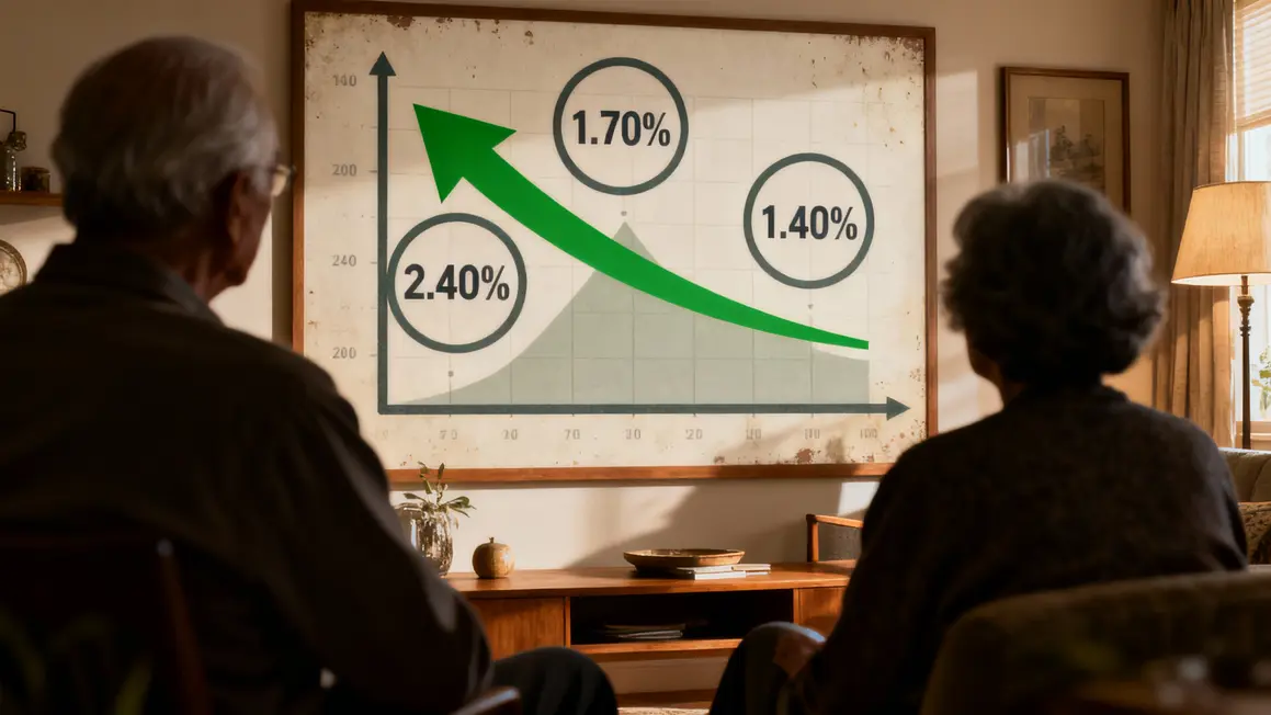 Graphique chute taux Livret A LEP personnes âgées