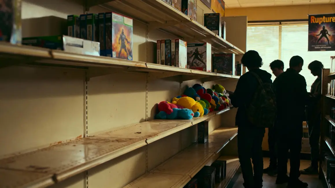 Etagère magasin vide jeux peluches Noël 2025 rupture