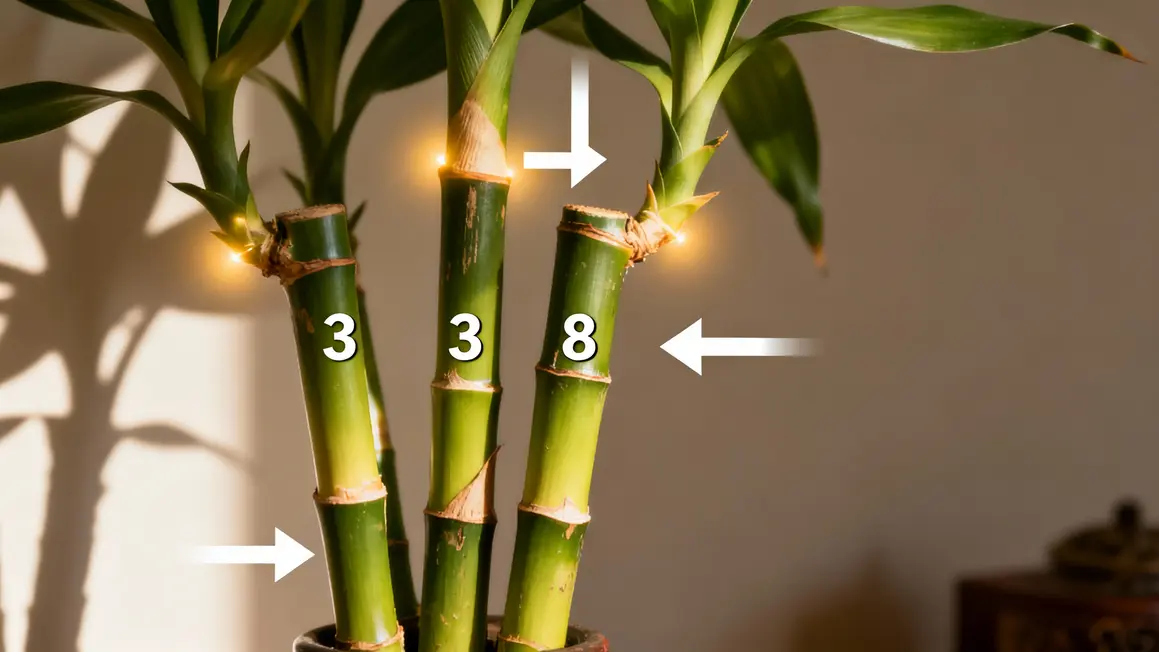 Gros plan bambou porte-bonheur dracaena Feng Shui origines