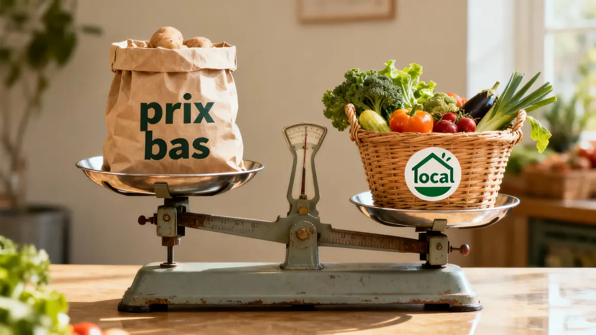 balance symbolique produits prix bas vs aliments locaux
