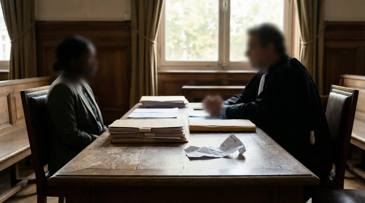 Tribunal avec pension alimentaire et documents