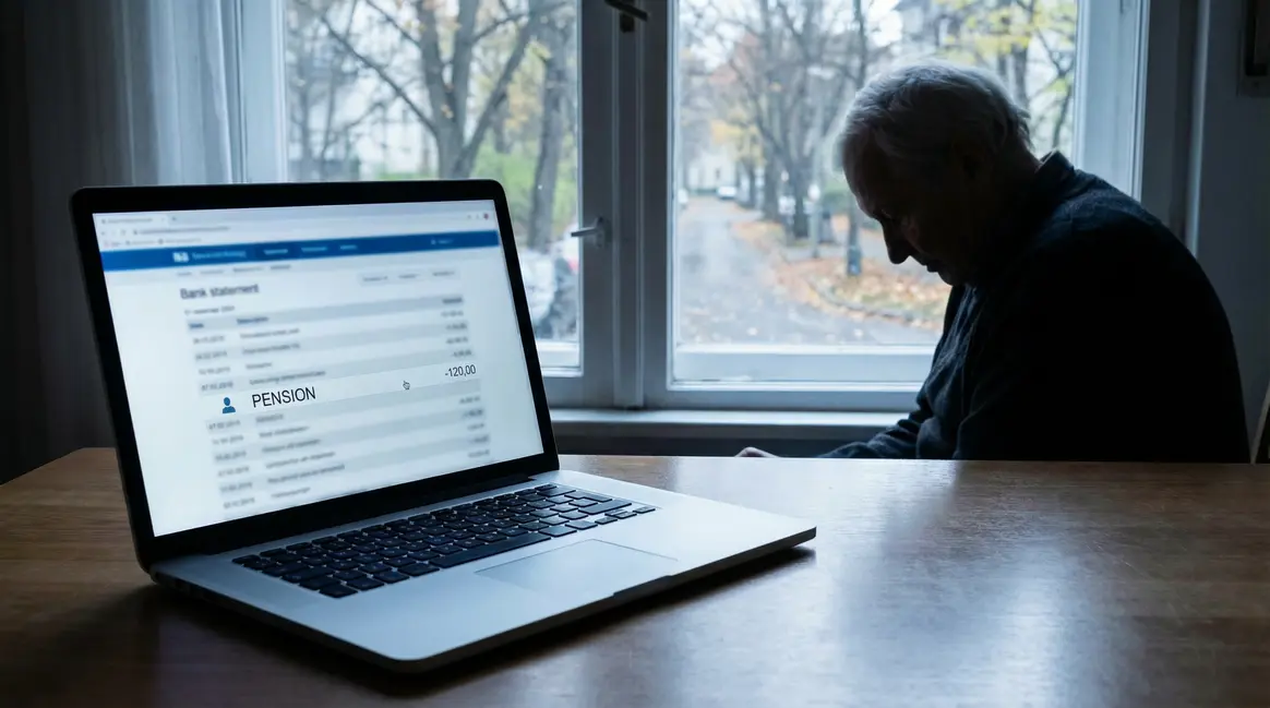 relevé bancaire montrant pension retraite diminuée en automne