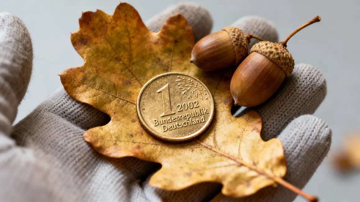 piece 1 centime allemande 2002 feuille chene