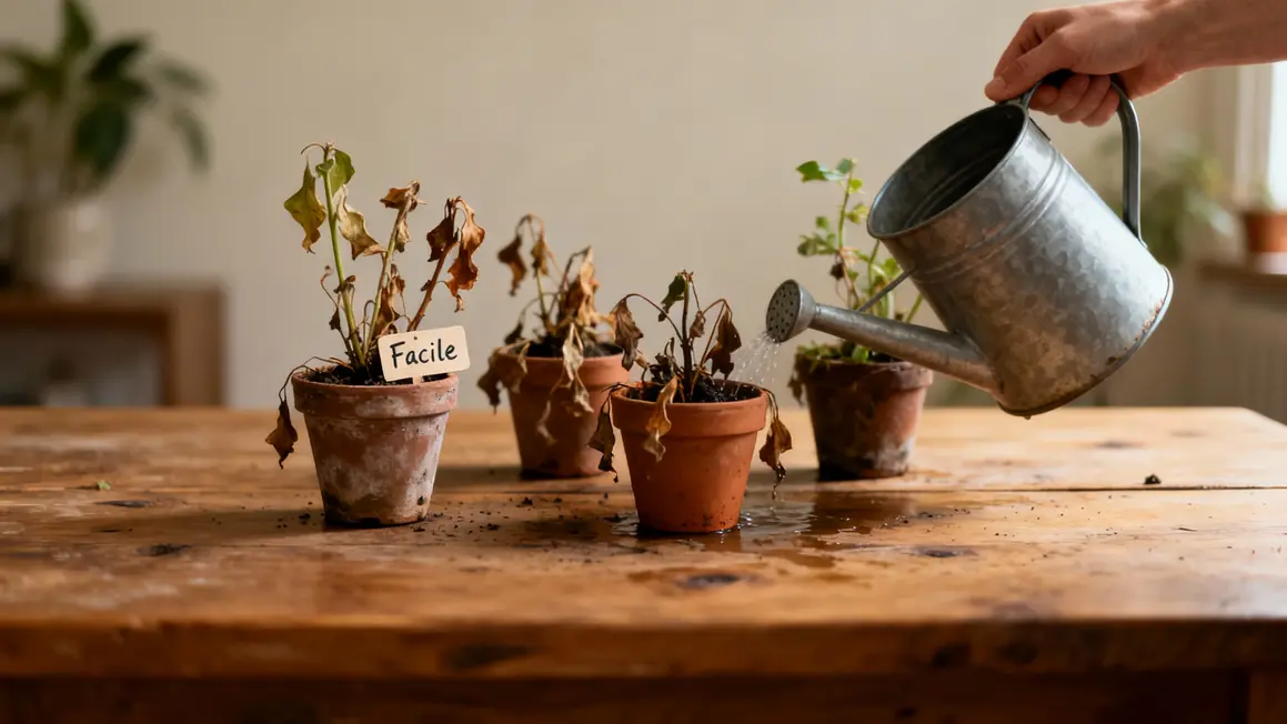 Petites plantes faciles en pot flétries échec