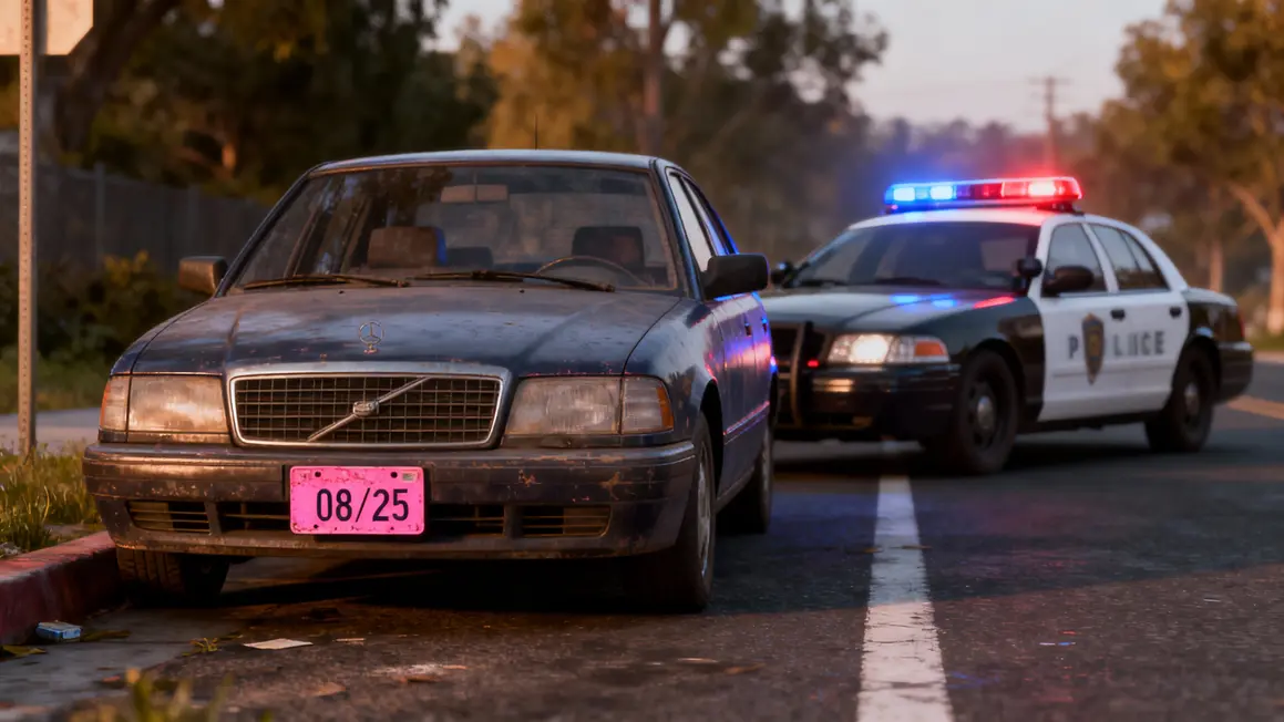Sanction police véhicule plaque rose expirée en France