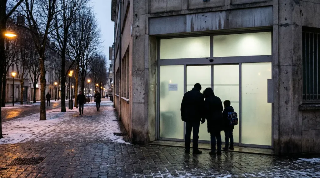 famille devant administration sociale prime de noel 2025