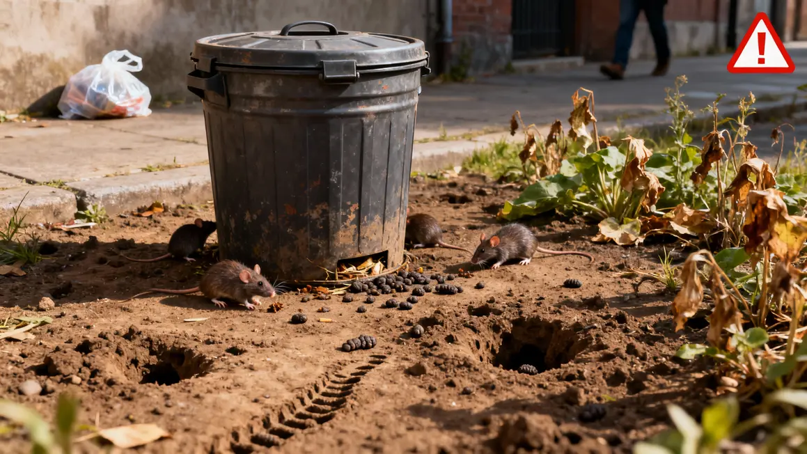 Composteur sur sol, rats, galeries, déjections et alerte urbaine