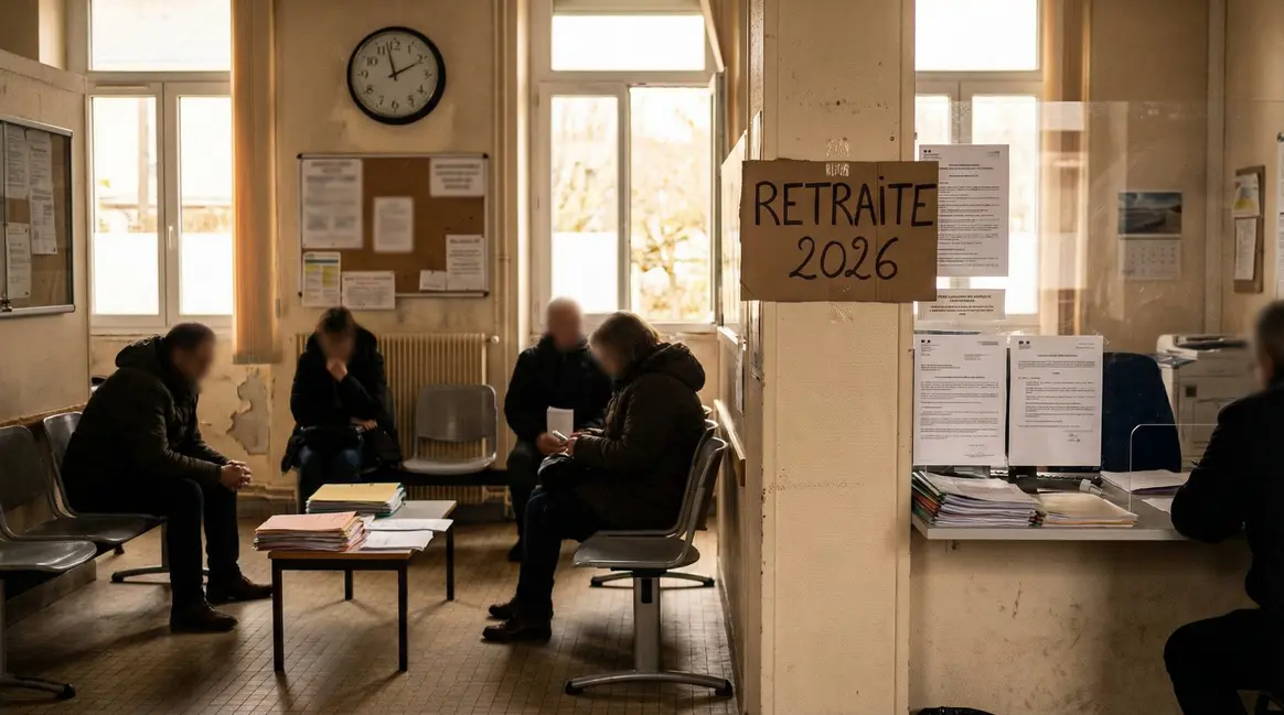 Salle attente centre administratif français Retraite 2026