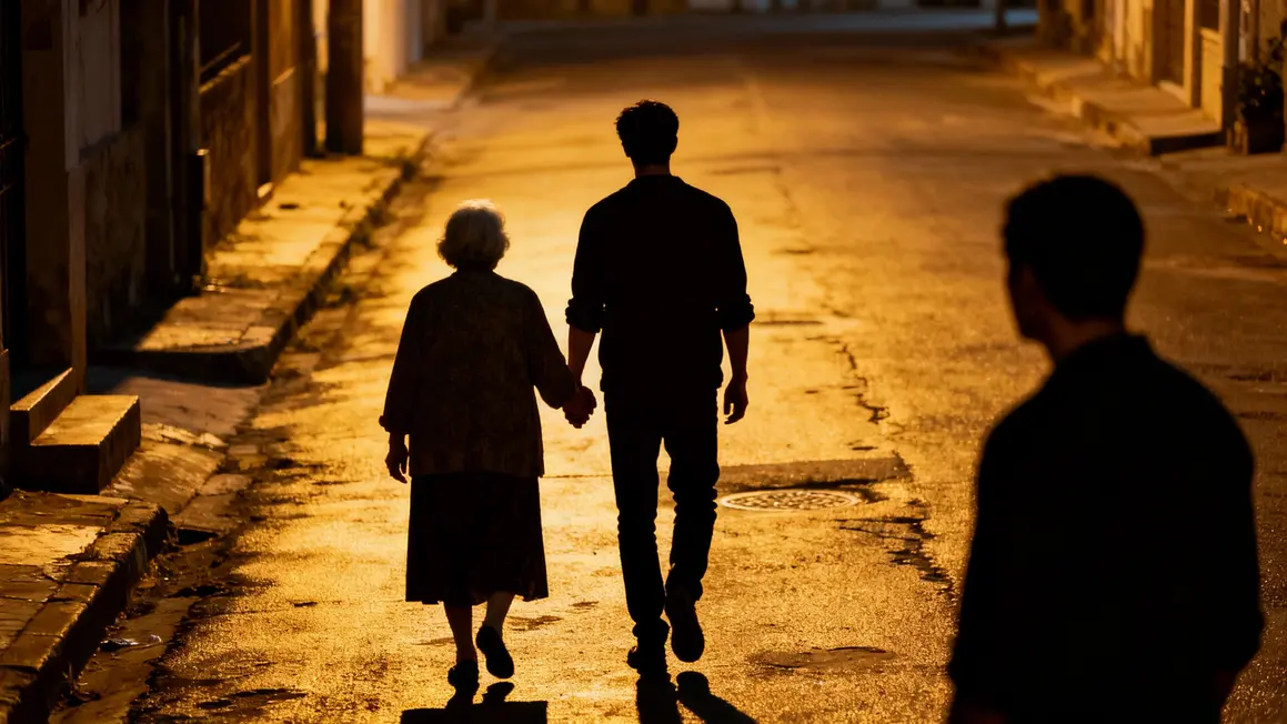 rue Royan couple femme agee homme jeune tension