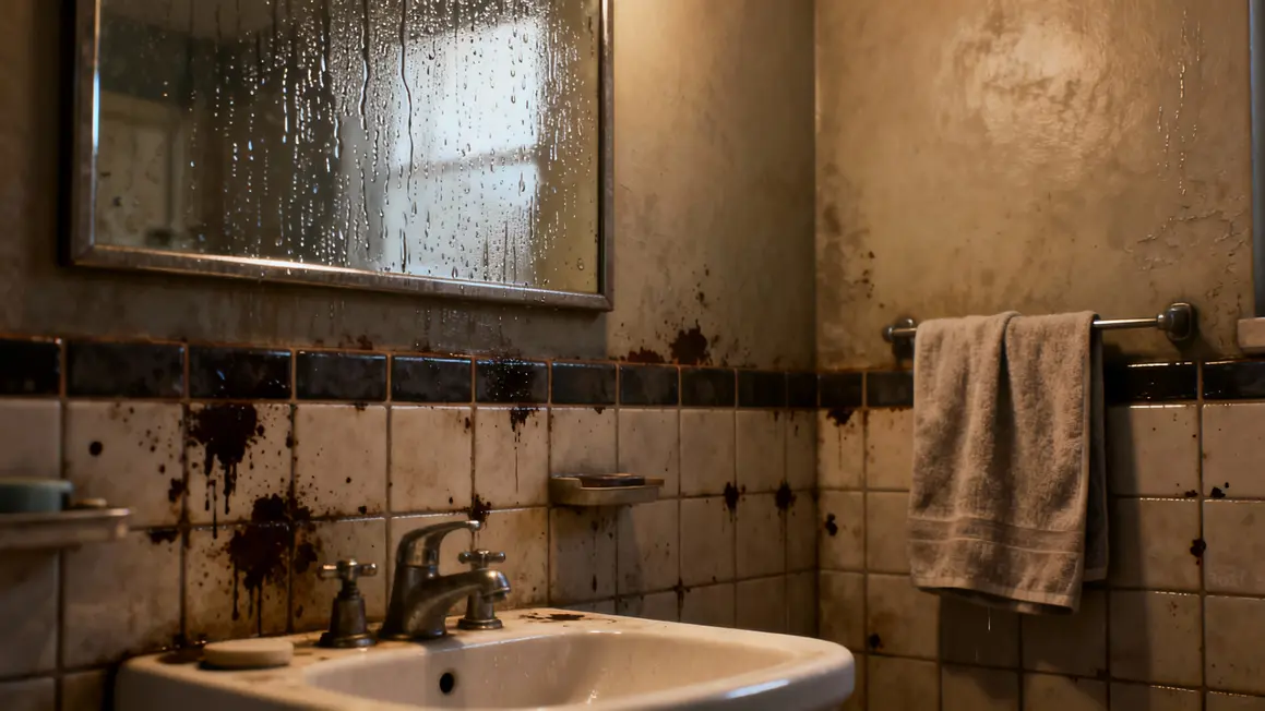 Salle de bain condensation taches joints carrelage
