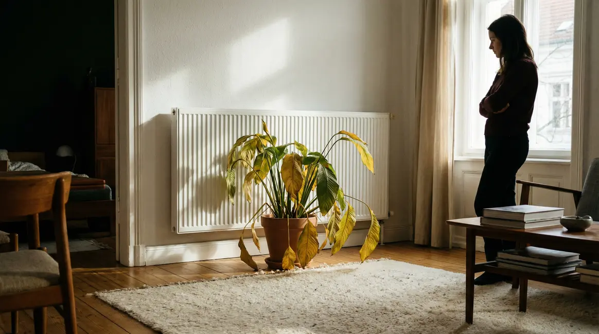 Plante interieur affaiblie salon hiver radiateur