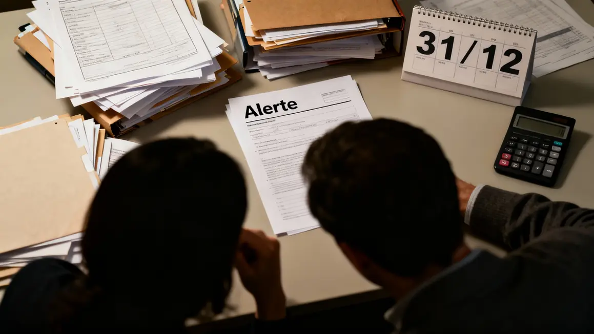 papiers désordre alerte fiscale stress calendrier