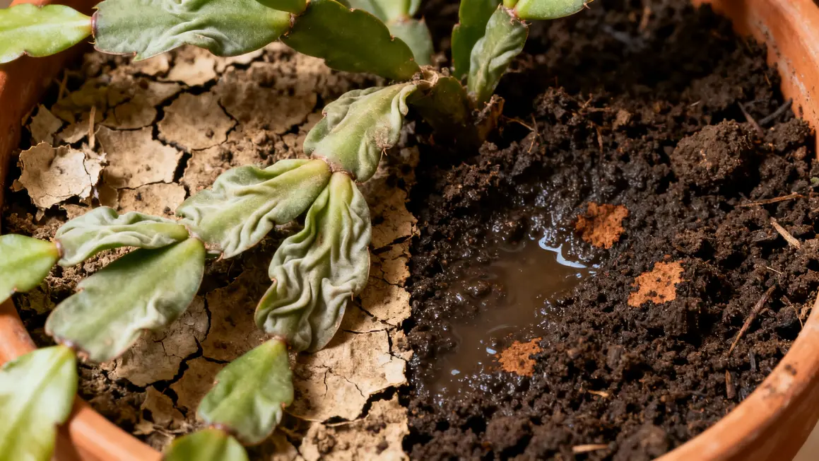 Boutons tombés et symptômes arrosage cactus de Noël