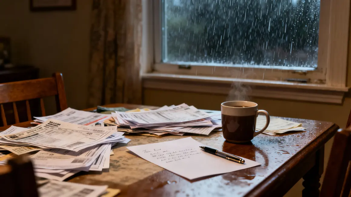 Table factures pluie recherche emploi senior