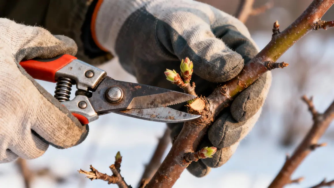 Taille arbuste fruitier sécateur décembre hiver