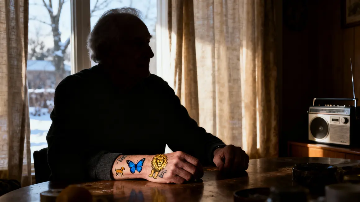 Poignet d'une senior tatouage papillon lion chien a Rouen