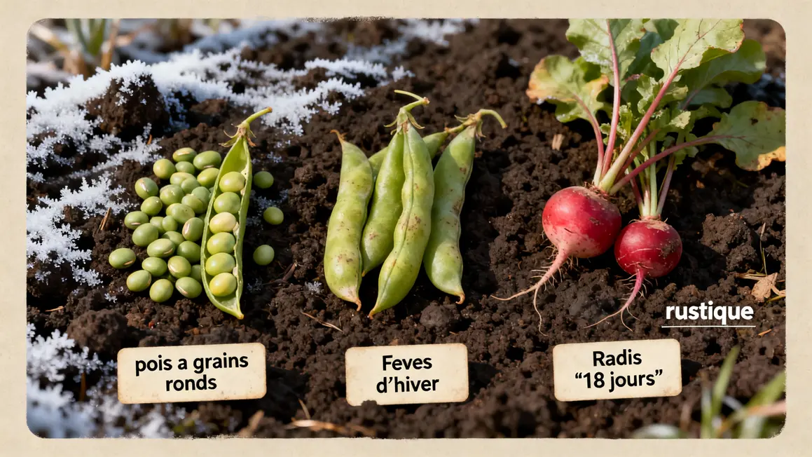 varietes rustiques froid pois grains ronds feves radis