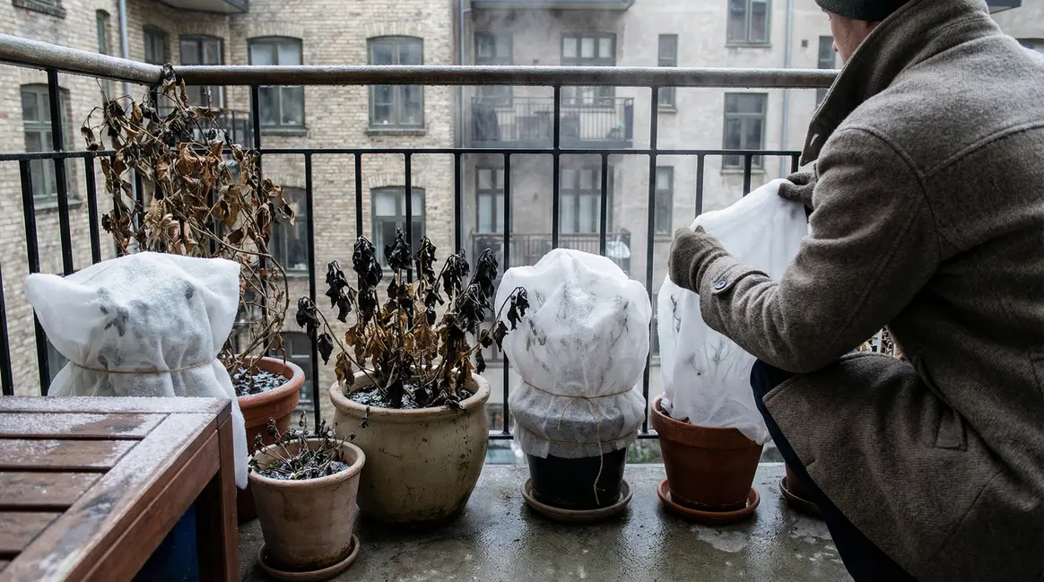 protection plantes balcon hiver gelées avec voile
