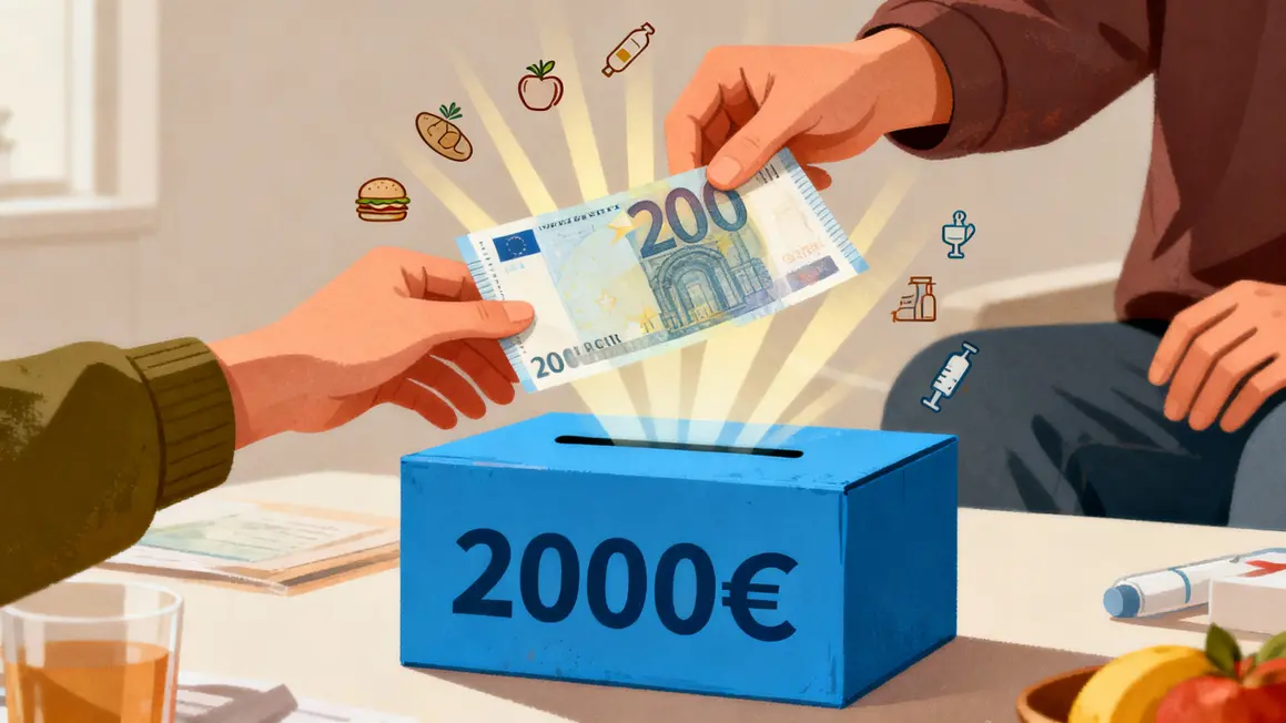 Tendre billet 2000 euros dons coluche