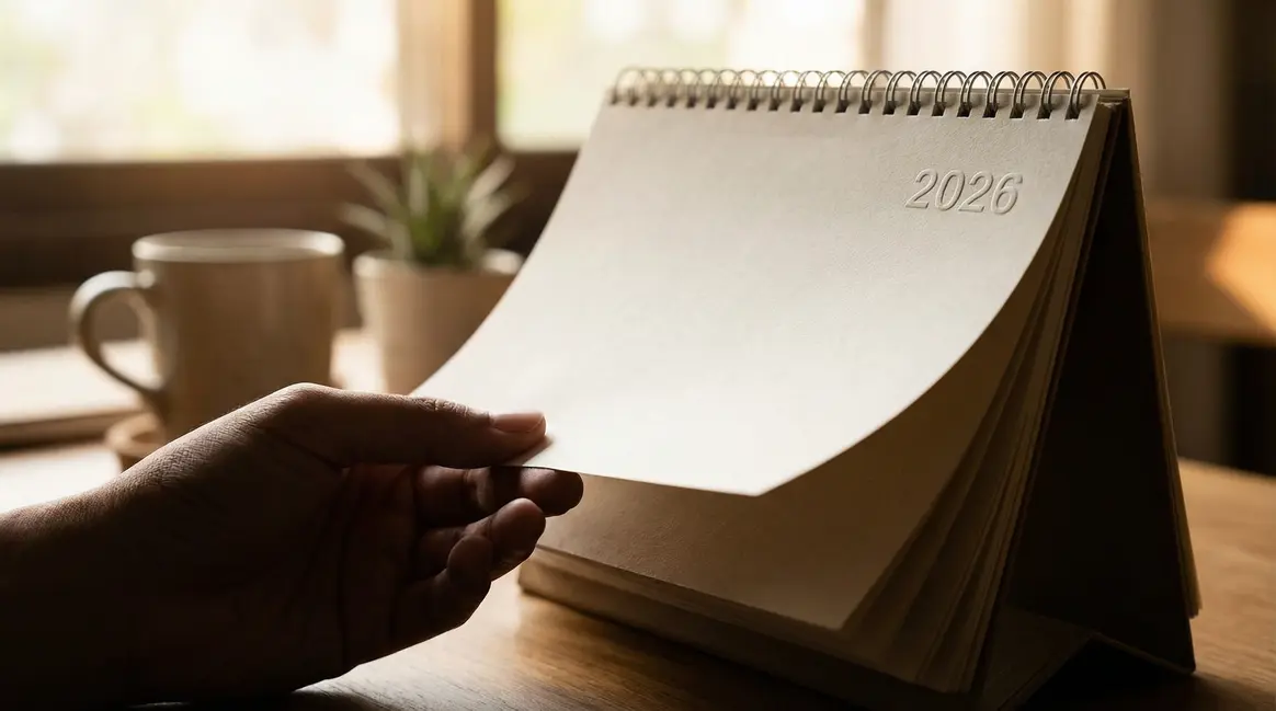 calendrier 2026 page blanche nouveau depart