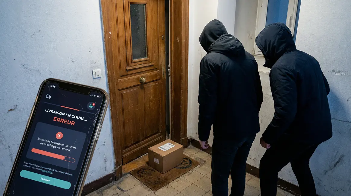 Colis devant porte, faux SMS livraison, tension