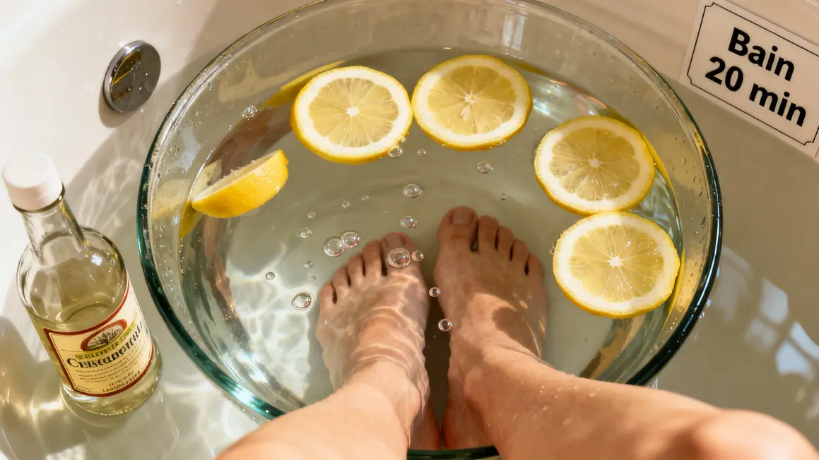 recette bain citron vinaigre ongles pieds