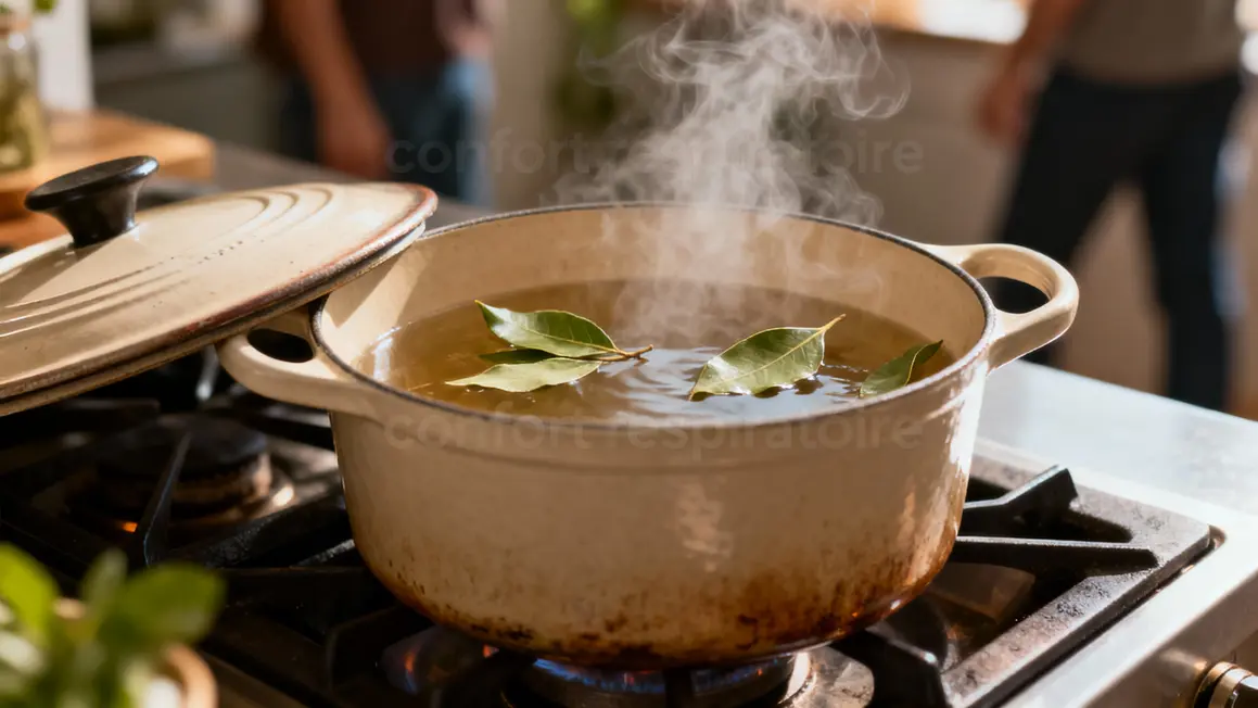 vapeur laurier casserole bienfaits maison