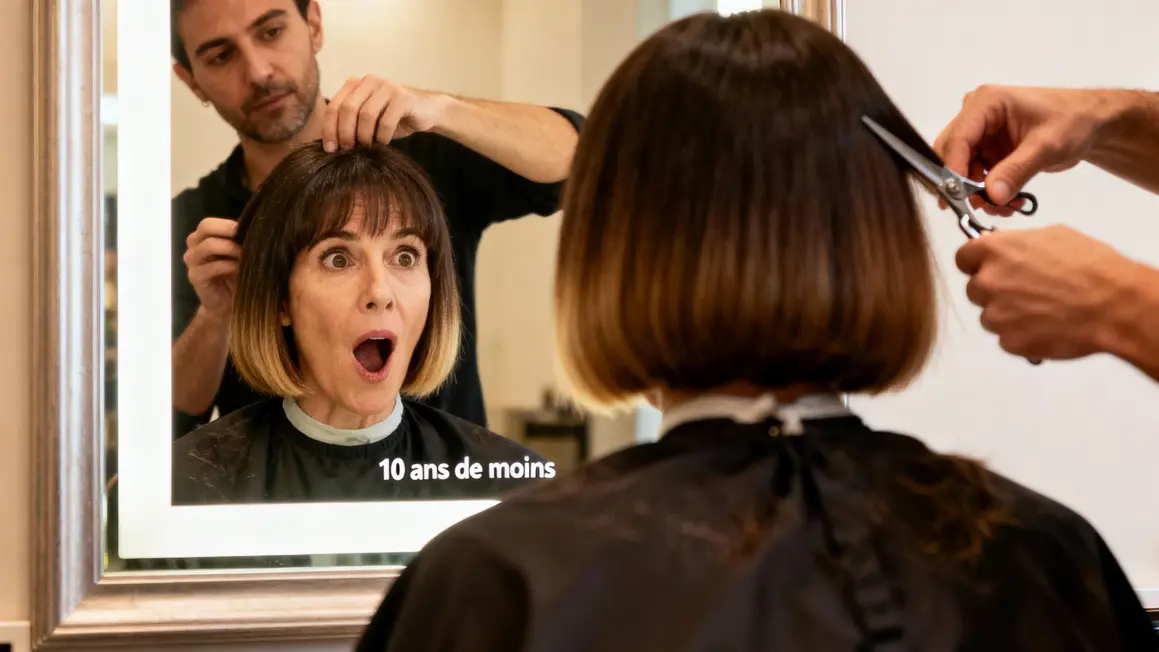 coupe bob degrade devant miroir effet jeunesse