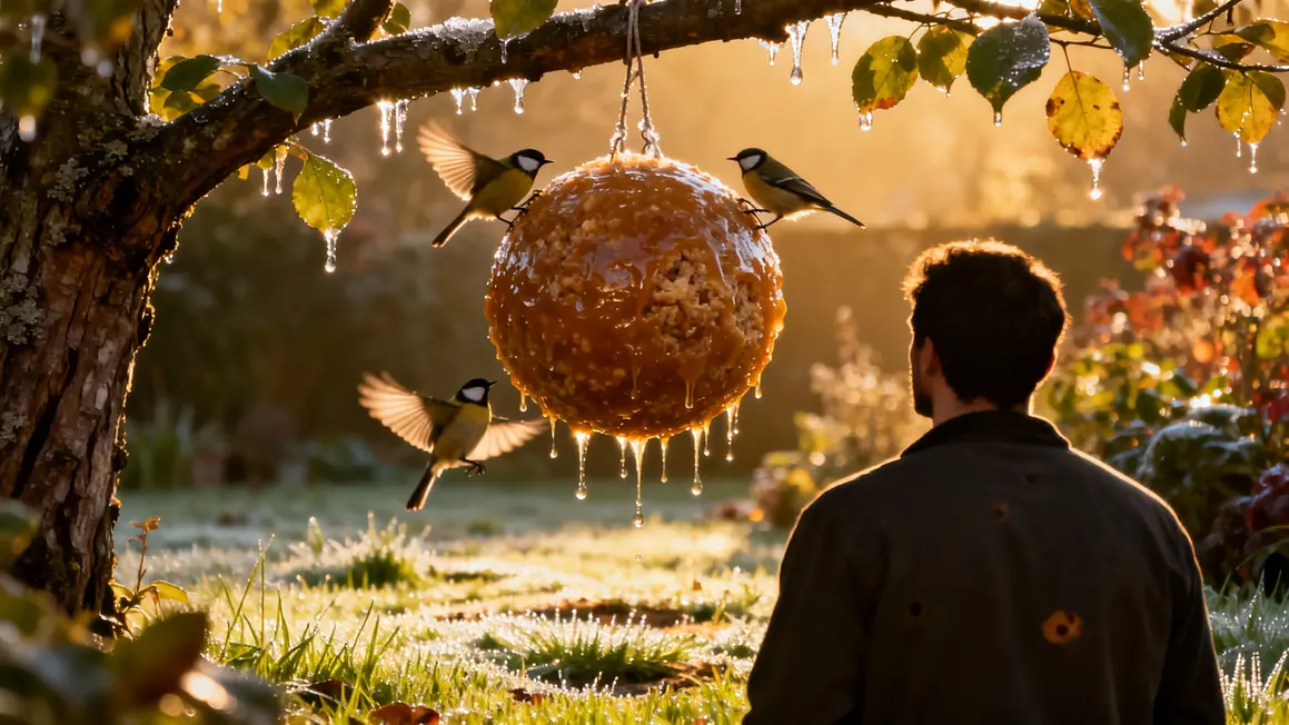 boules graisse oiseaux hiver jardin vivant Sillé-le-Guillaume