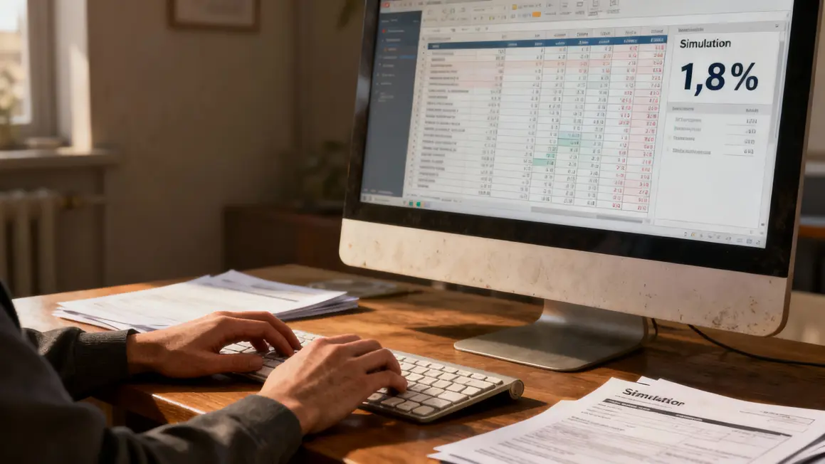 bureau with ordinateur simulateur aides chiffre