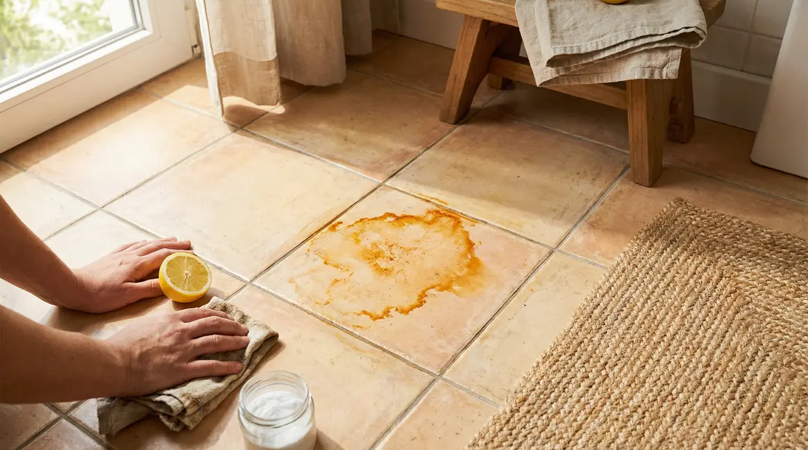 Tache rouille carrelage bicarbonate citron