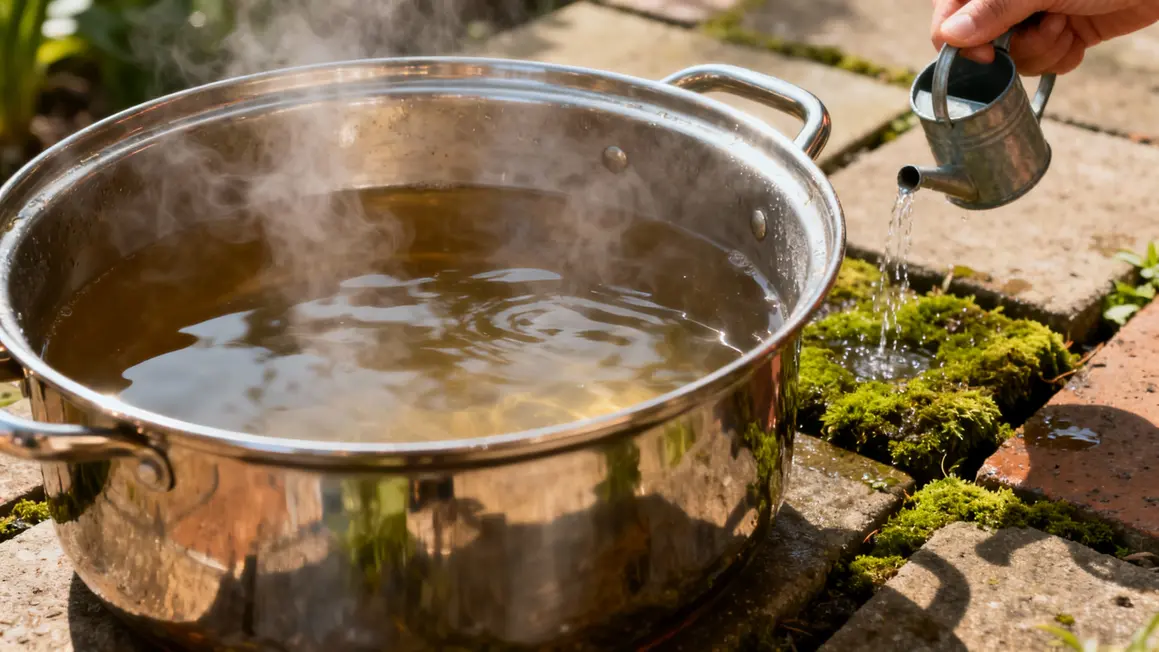 Eau de cuisson sur terrasse joints mousse