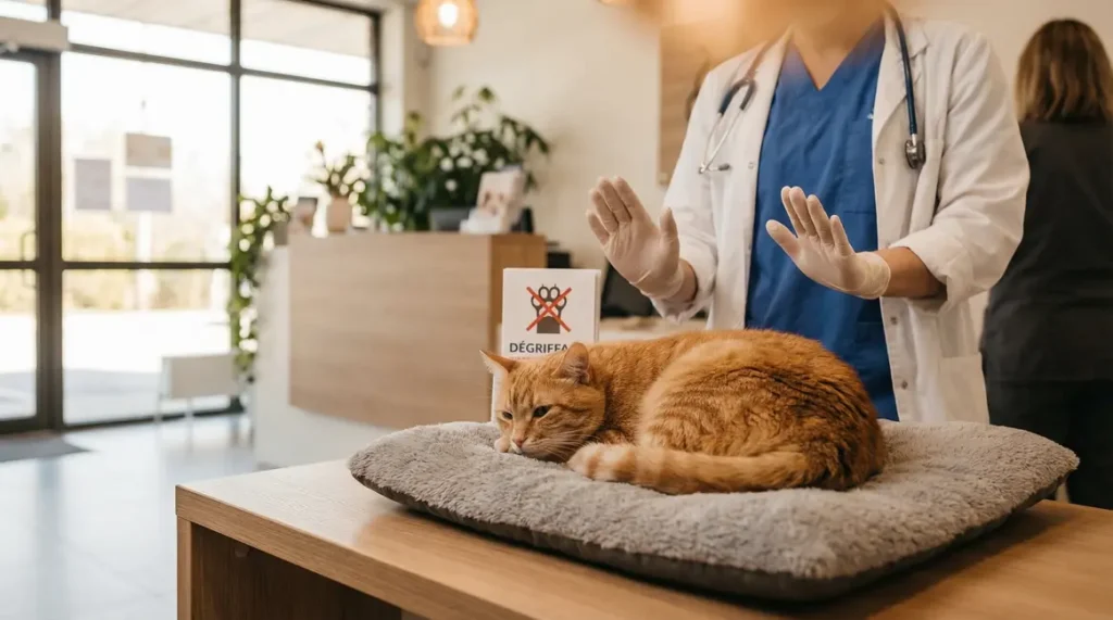 chat clinique moderne refus dégriffage
