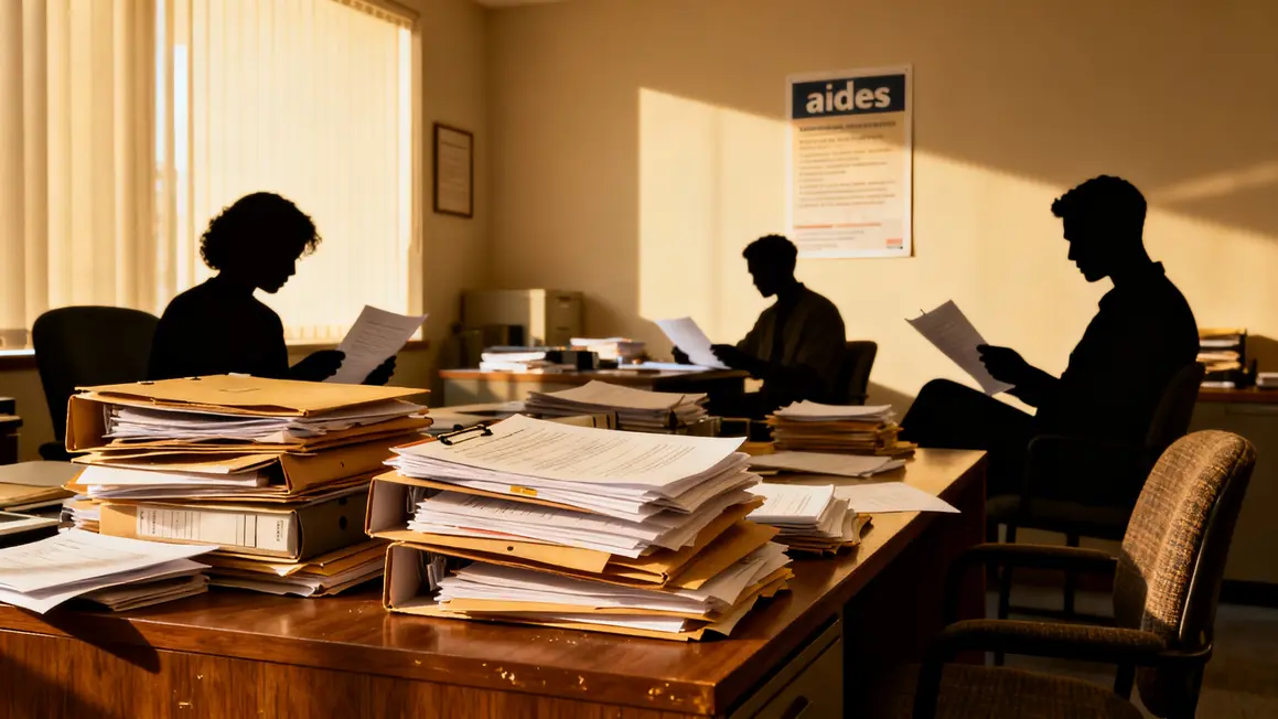 Bureau dossiers confusion aides logement social
