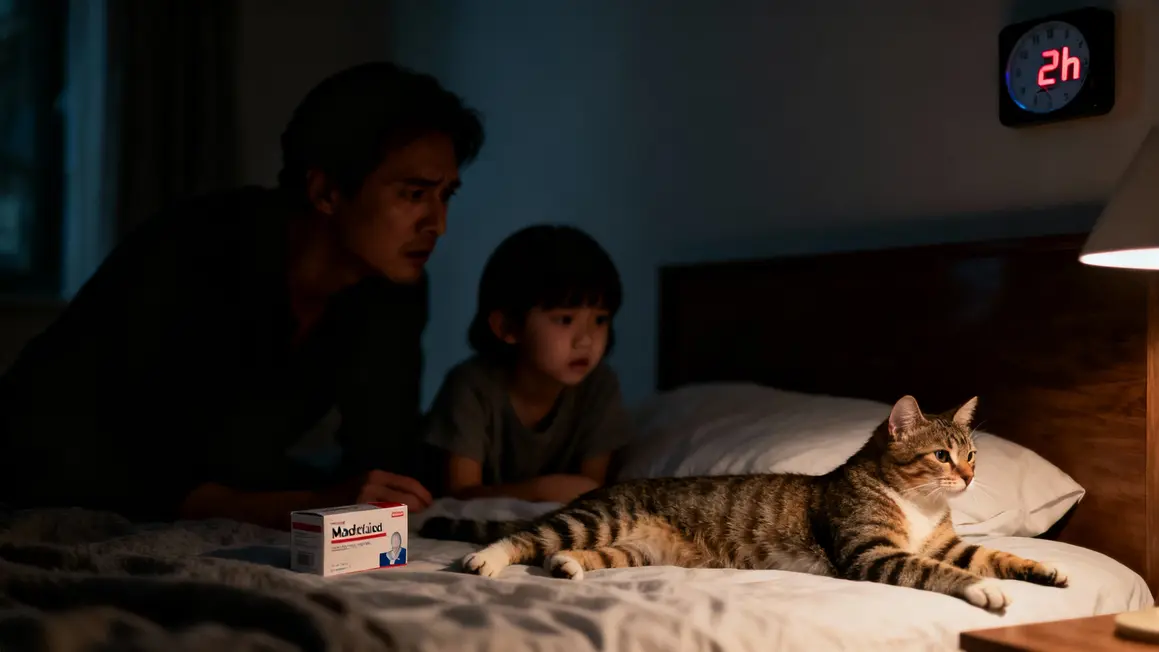 famille inquiète chat malade absence travail