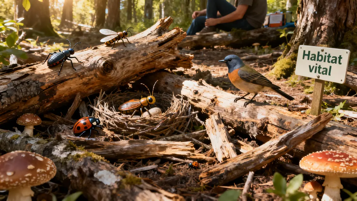 Bois mort forêt biodiversité habitat vital