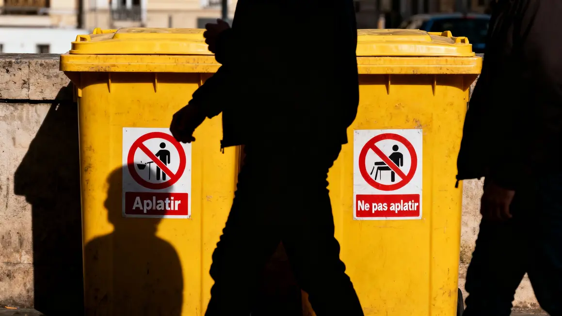 Affiches tri contradictoires sur bac jaune
