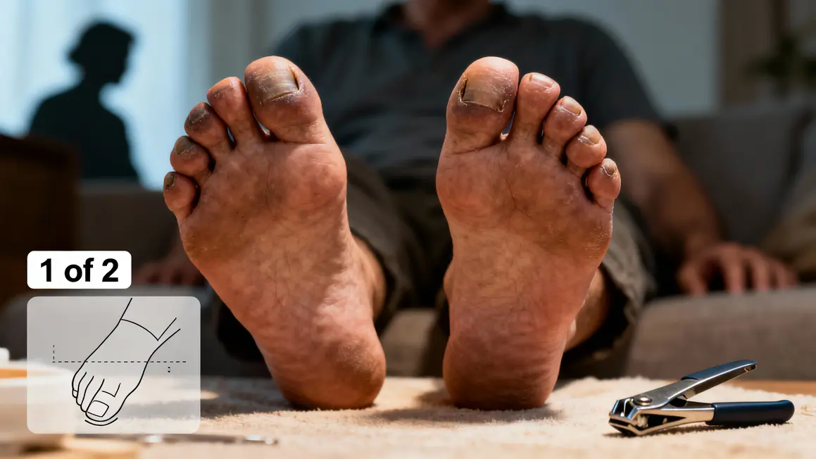 zoom ongles pieds durs seniors