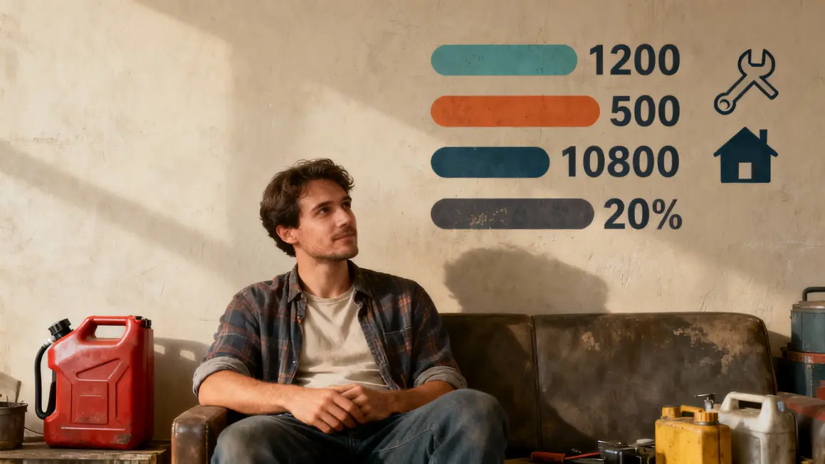 Tableau coût fioul pièces entretien décote immobilière icônes
